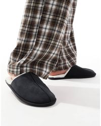 ASOS - Chaussons style mules avec doublure imitation peau - Lyst