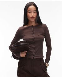 ASOS - Button Through Long Sleeve Top - Lyst