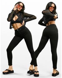 ASOS Hourglass - Jean skinny sculptant et rehaussant à taille haute - pur - Noir