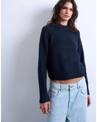 TOPSHOP - Knitted Raglan Exposed Seam Jumper - Lyst