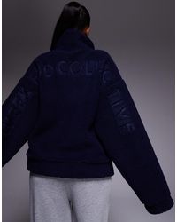 ASOS - Weekend Collective Borg Zip Up Fleece With Burnout Graphic - Lyst