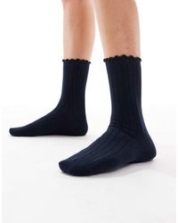 Vero Moda - Geribbelde Sokken Met Ruches - Lyst