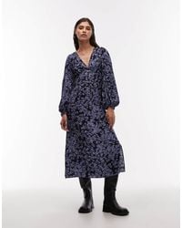 & Other Stories - Midi Dress With Side Splits And Volume Sleeves - Lyst