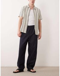 SELECTED - Linen Blend Barrel Leg Pants - Lyst