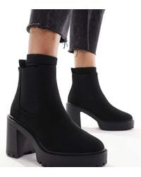 ASOS - Wide Fit Elma Heeled Chunky Chelsea Boots - Lyst