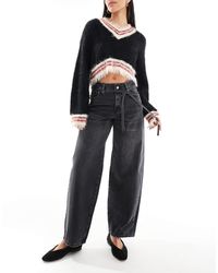 ONLY - Gianna - jean ample à taille mi-haute - délavé - Lyst