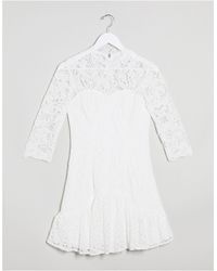 chi chi london crochet lace skater dress with crochet insert