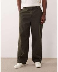 ASOS - Wide Suit Trousers With Quarter Elasticated Waist - Lyst