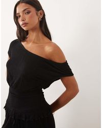 ASOS - Mix & Match Crinkle Shirred Off Shoulder Top - Lyst