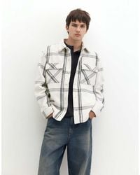 Pull&Bear - Checked Long Sleeve Overshirt - Lyst