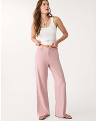 Stradivarius - – hose aus leinenmix - Lyst