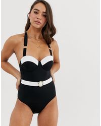 lipsy lace up swimsuit