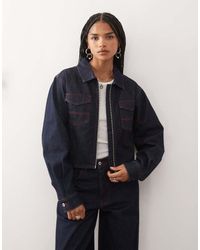 Collusion - 90s Denim Fitted Cinch Jacket - Lyst