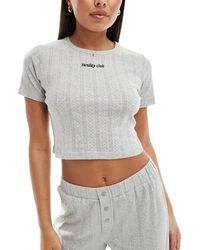 4th & Reckless - Arlia Pointelle Baby Tee - Lyst