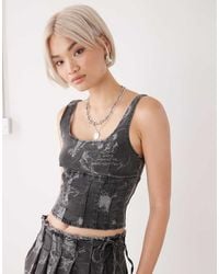 Ed Hardy - Love Print Corset Top - Lyst