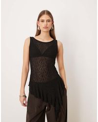 Gina Tricot - Asymmetrische Kanten Top - Lyst