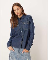 JJXX - Camicia Di Jeans Blu Scuro - Lyst