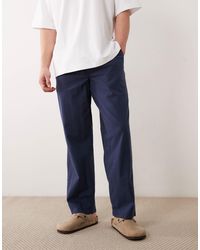 Jack & Jones - Loose Linen Mix Drawstring Trousers - Lyst