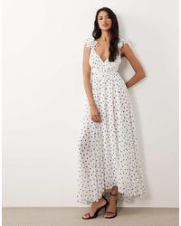Forever New - Ruffle Sleeve Cut Out Maxi Dress - Lyst