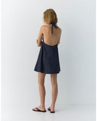 Pull&Bear - Short Denim Halter Dress - Lyst