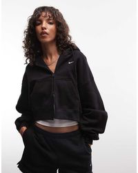 Nike - Studio Fleece Mid-Weight Zip-Through Oversized Cropped Sweat - Lyst