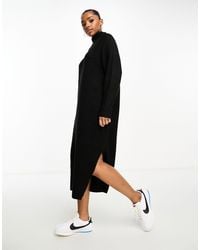 ASOS - Knitted Oversized Midi Dress With High Neck - Lyst