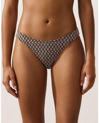 Oysho - Floral Jacquard U-cut Medium-coverage Bikini Briefs - Lyst