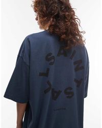 AllSaints - Camiseta Extragrande Tierra De - Lyst