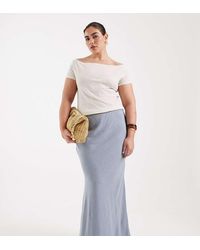 ASOS - Asos Design Curve Linen Bias Midaxi Skirt - Lyst
