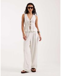 JJXX - Co Ord Linen Blend Stripe Trousers - Lyst