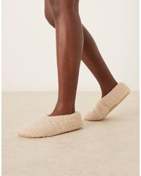 ASOS - – zakki – hausschuhe aus geripptem teddyfell - Lyst