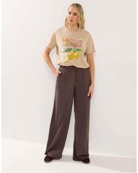 Long Tall Sally - Wide Leg Linen Trousers - Lyst