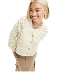 Vero Moda - Knitted Cardigan With Diamonte Buttons - Lyst