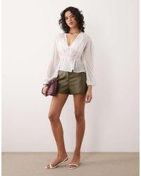 ASOS - Pu Mid Rise Shorts - Lyst