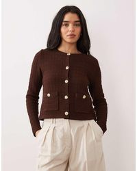 Miss Selfridge - Textured Knit Button-through Cardigan - Lyst