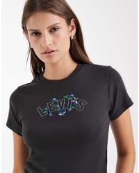 Levi's - Graphic Print Baby Tee With Diamonte - Lyst