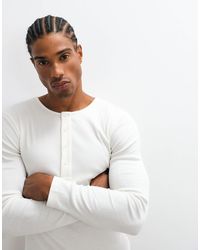 Collusion - Long Sleeve Fitted Henley T-shirt - Lyst