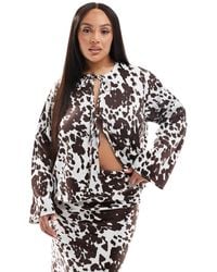 Pieces Plus - Pieces Curve Long Sleeve Tie Front Top - Lyst