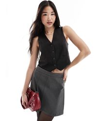 Pull&Bear - Pinstriped Tailored Waistcoat With Contrast Edge - Lyst