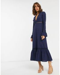 asos edition broderie dress with maxi skirt overlay