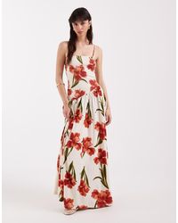 ASOS - Crinkle Cami Tie Back Midi Dress With Asym Waist - Lyst
