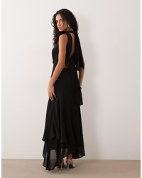 TFNC London - Bridesmaids Cowl Neck Chiffon Maxi Dress With Neck Tie - Lyst