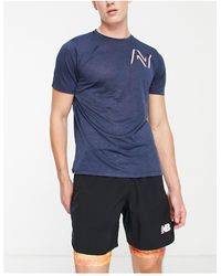 New Balance Impact run - t-shirt à logo contrastant - Bleu