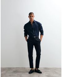 ASOS - Tailored Linen Rich Slim Trousers - Lyst