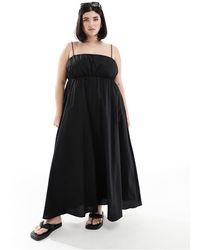 ASOS - Asos Design Curve Ruched Bust Maxi Sundress With Adjustable Straps - Lyst