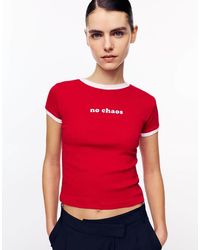 Pull&Bear - Slim Fit Graphic T-shirt - Lyst