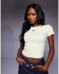 HUGO - Logo Baby Ringer T-Shirt - Lyst