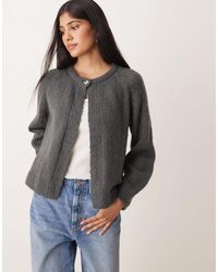 Vila - Button Detail Knitted Cardigan - Lyst
