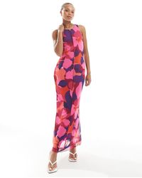 Vero Moda - Mouwloze Jurk Van Mesh Met Naad Aan De Voorkant En Opvallende Geschilderde Abstracte Print - Lyst