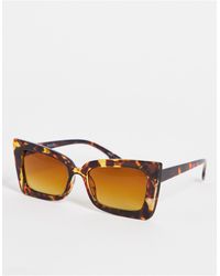 Pieces Angular Sunglasses - Brown
